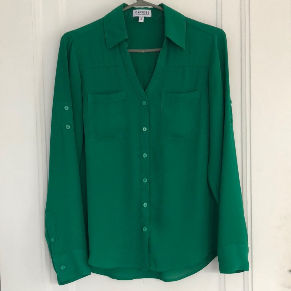 Express Women's Green Blouse